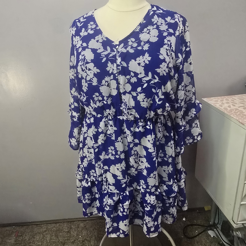 Robert Louis Navy and White Floral Mini Dress